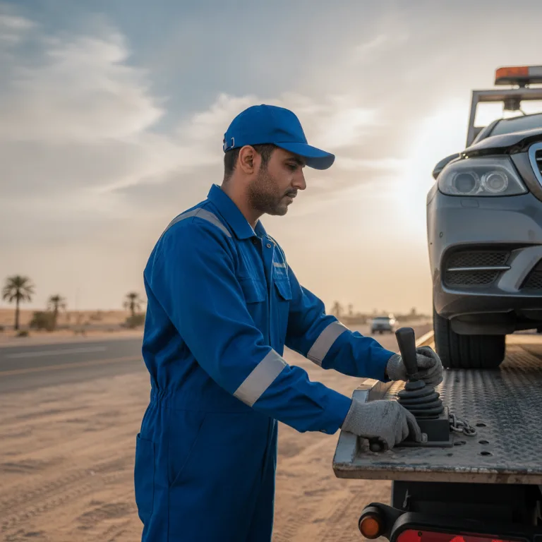 Car towing al-hisn Abu Dhabi